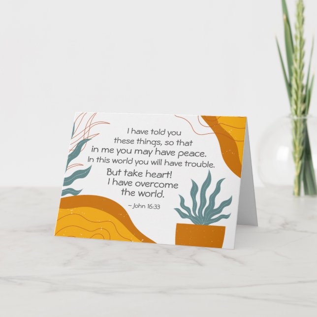 Cartão John 16:33 Em mim você pode ter paz (Frente)