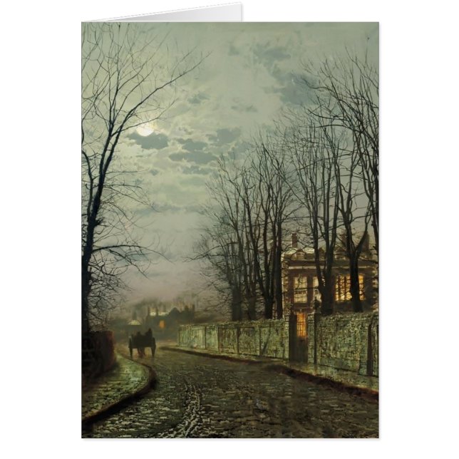 Cartão John Atkinson Grimshaw- uma lua invernal (Frente)