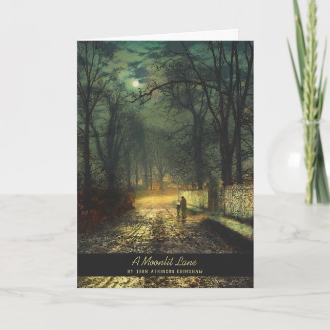 Cartão John Atkinson Grimshaw Uma via lua 1874 (Frente)