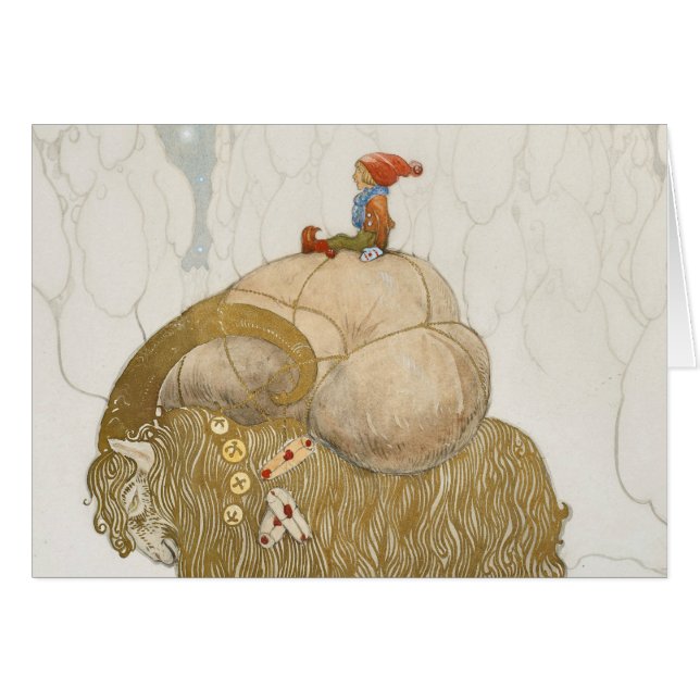 Cartão John Bauer - A Cabra de Natal (Frente Horizontal)