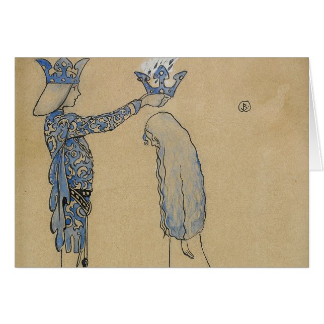 Cartão John Bauer - Então Coloque o Príncipe uma Coroa de (Frente Horizontal)