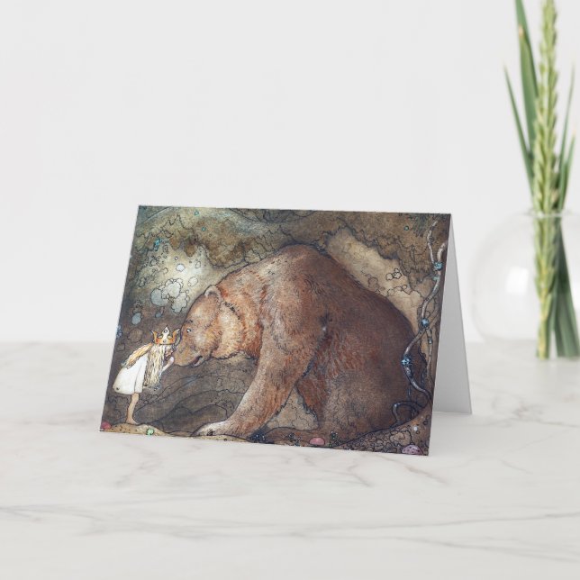 Cartão John Bauer Pobre Little Basse Poster (Frente)