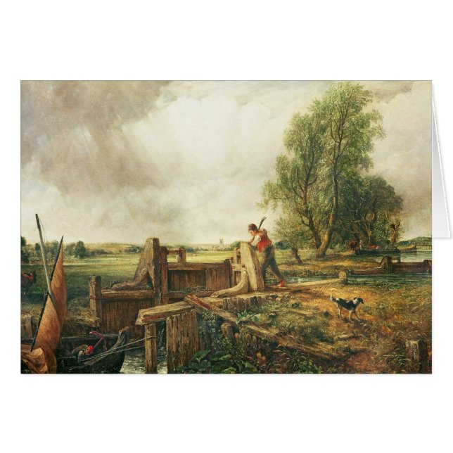Cartão John Constable | Um barco que atravessa uma fechad (Frente Horizontal)