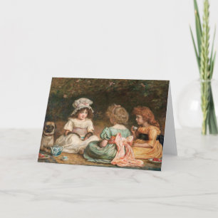 Cartão John Everett Millais - Tarde de Tea. Os Gossips