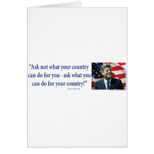 Cartão John F Kennedy - Não pergunte qual é o seu país