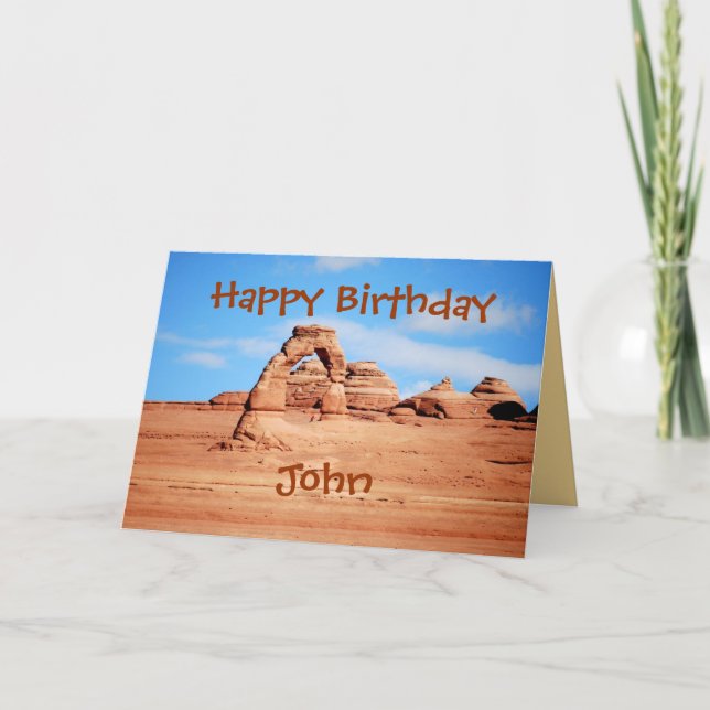 Cartão John Happy Birthday, Arch Delicado, Arches Utah (Frente)