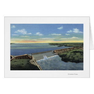 Cartão John Martin (Caddoa) Dam através do rio Arkansas
