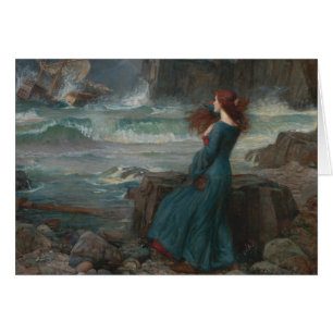 Cartão John William Waterhouse - Miranda - a tempestade