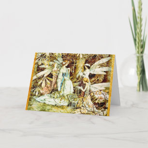 Cartão Joias de fadas com aniversário Dourado na fronteir