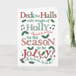 Cartão Jolly Christmas Deck the Halls com Holly