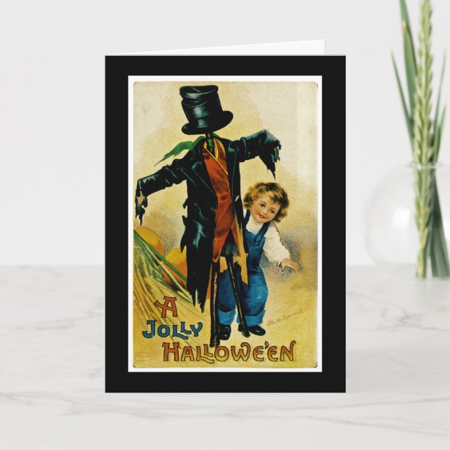 Cartão Jolly Halloween Scarecrow (Frente)