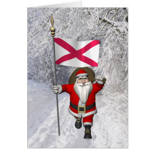 Cartão Jolly Santa Claus Visita a Irlanda Norte
