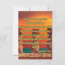 Cartão Jonah 2:6 Bíblia KJV Verse Pic Saudação
