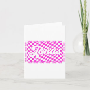 Cartão Jonas Checkered First Name I Love Jonas Hearts 80