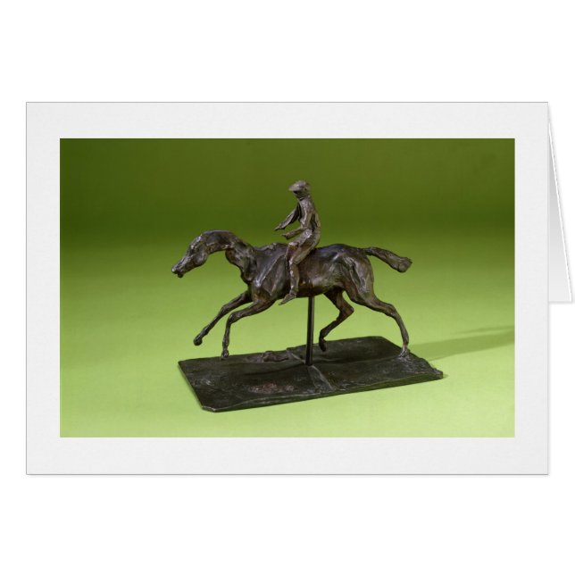 Cartão Jóquei em um cavalo (bronze) (Frente Horizontal)