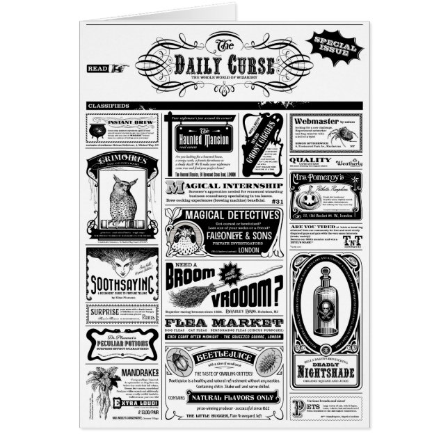 Cartão jornal assustador (Frente)