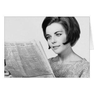 Cartão Jornal Woman Lendo