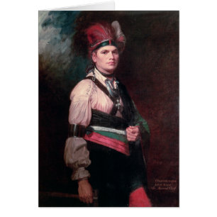 Cartão Joseph Brant, chefe dos Mohawks, 1742-1807