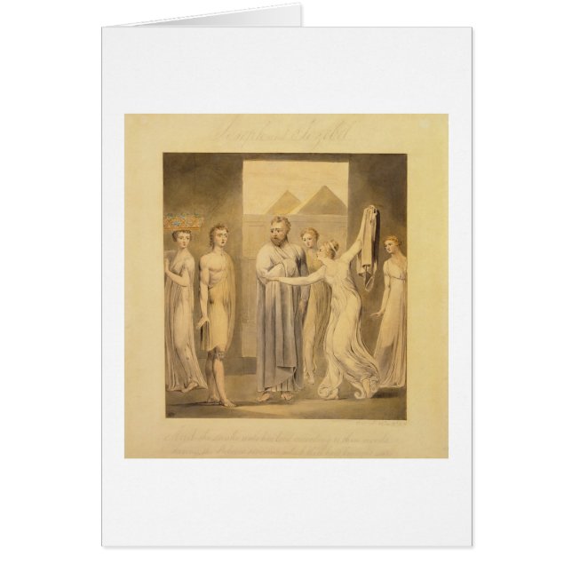 Cartão Joseph e esposa de Potiphar, 1803-05 (caneta & (Frente)
