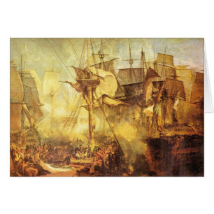 Cartão Joseph Mallord Turner - batalha de Trafalgar