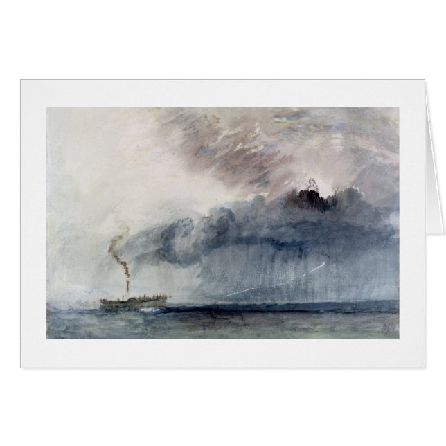 Cartão Joseph Mallord William Turner | Navio a vapor num  (Frente Horizontal)