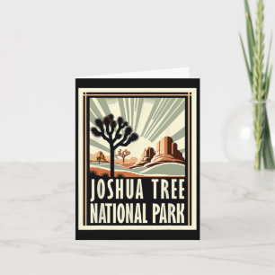 Cartão Joshua Tree National Park Vintage Hiking Camping O