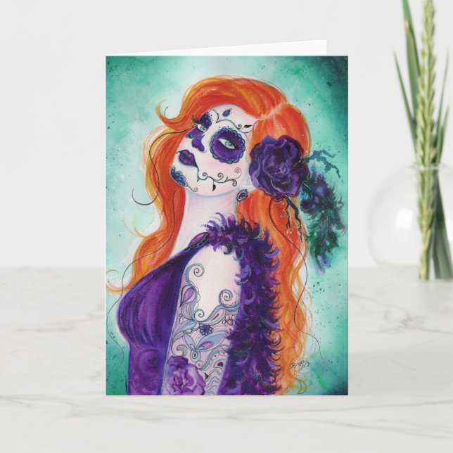 Cartão Joslyn Day of the Dead Card By renee Lavoie (Frente)