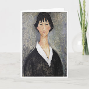 Cartão Jovem de Cabelos Pretos, Modigliani