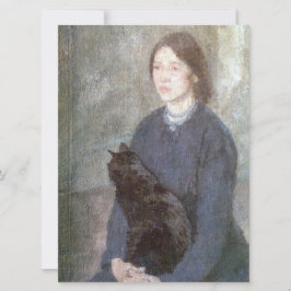 Cartão Jovem Segurando um Gato Negro (por Gwen John)