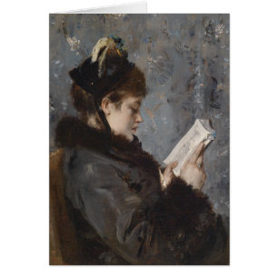 Cartão Jovem senhora CC0459 da leitura de Alfred Stevens