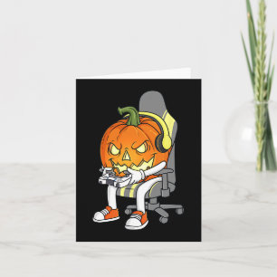 Cartão Jovens do Jogo Halloween Jackolanterna assustadore