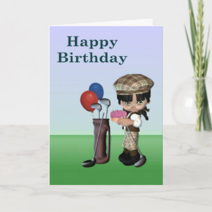 Cartão Jovens Golfistas Escuros, De Pele Escura