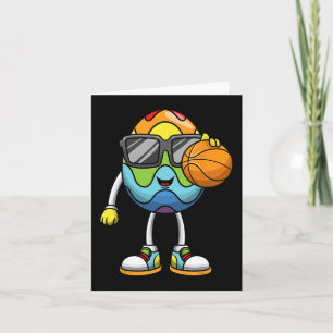 Cartão Jovens Homens Jogando Basquete Jogando Ovo Em Pásc