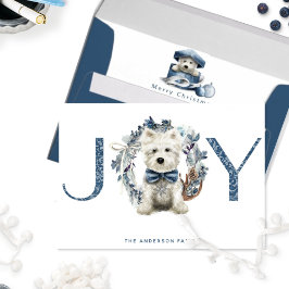 Cartão JOY, Feriado Fúria Com Puppy Bonita, Natal