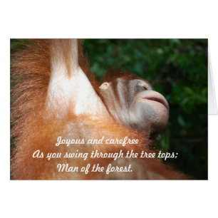 Cartão Joy Selva - Homenagem de Orangutan à Vida Selvagem