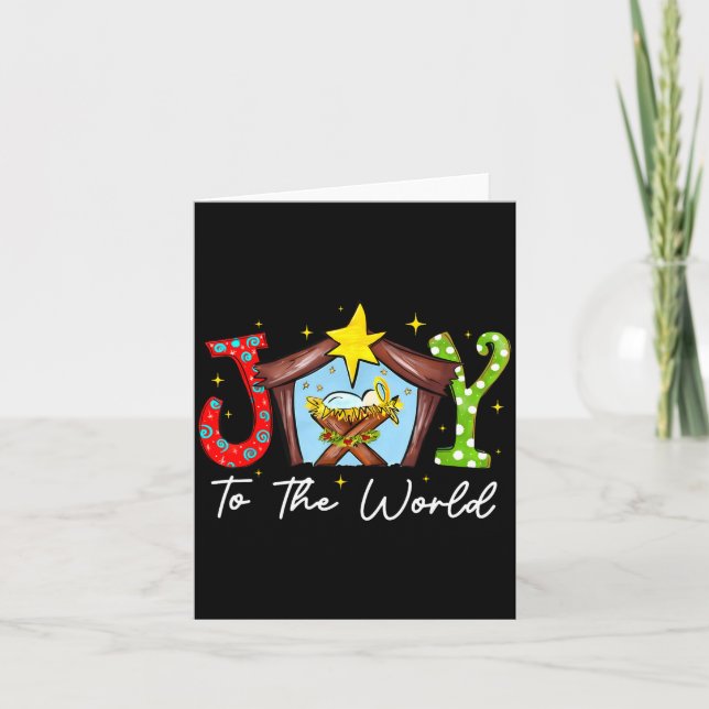 Cartão Joy To The World Baby Jesus Christmas Nativity Sce (Frente)