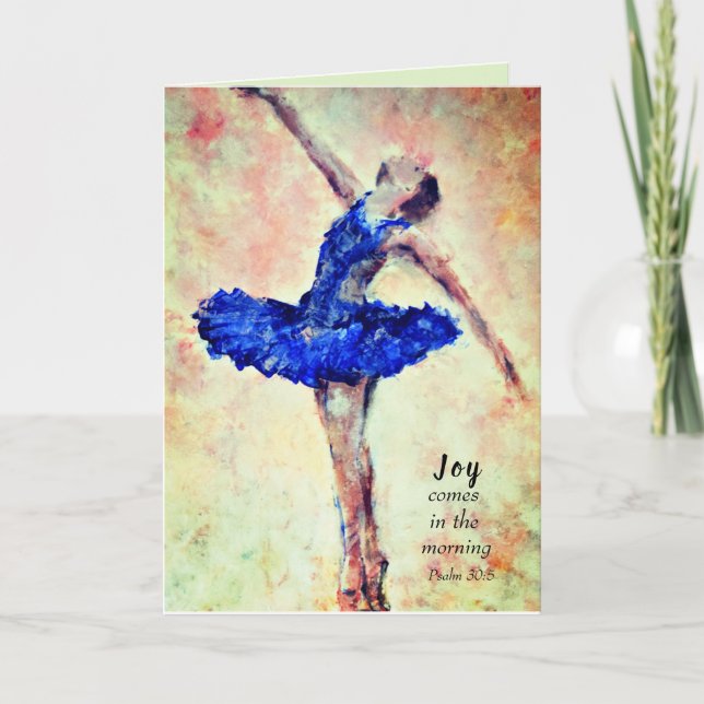 Cartão Joy vem na escritura da manhã (Frente)