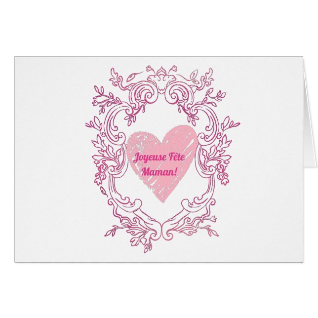 Cartão Joyeuse fête maman (Frente Horizontal)