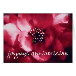 Cartão joyeux aniversaire rosa