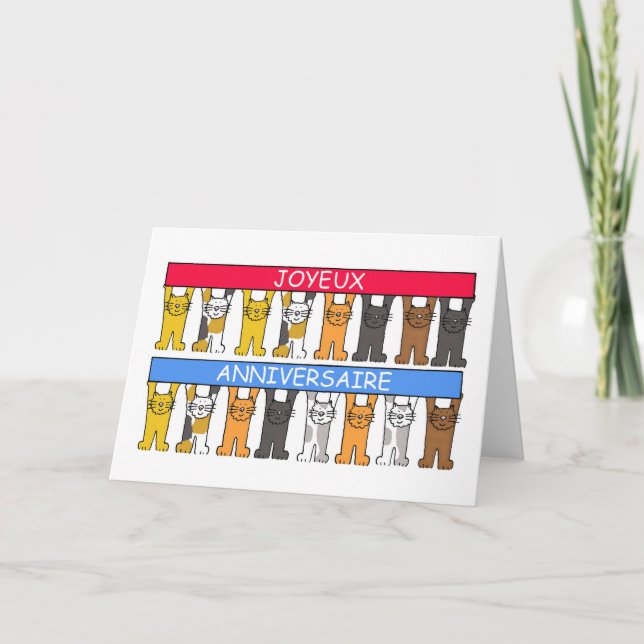 Cartão Joyeux Anniversaire French Happy Birday (Frente)