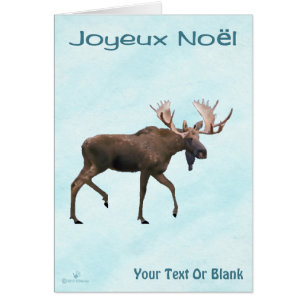 Cartão Joyeux Noёl - alces de Bull na neve