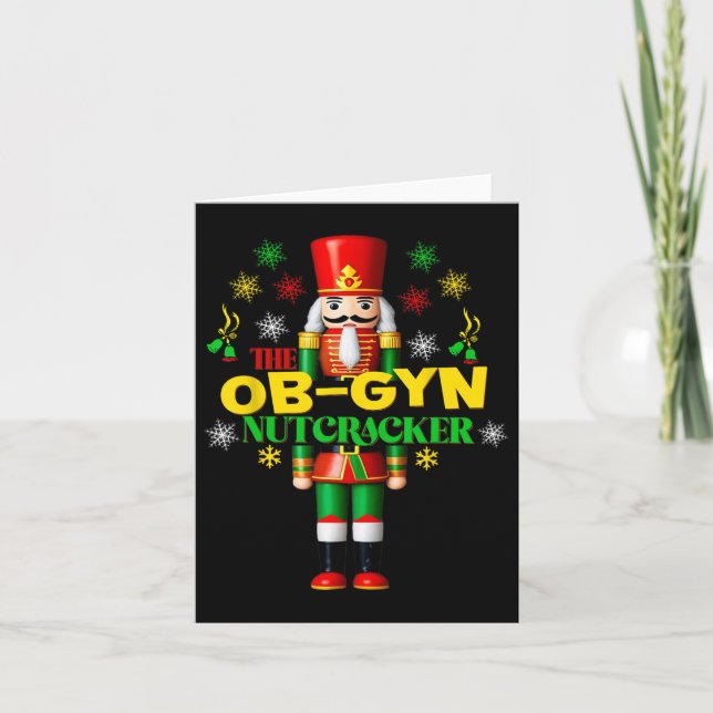 Cartão Joyful Nutcracker ObGyn Divertido Festivo Natal Gy (Frente)
