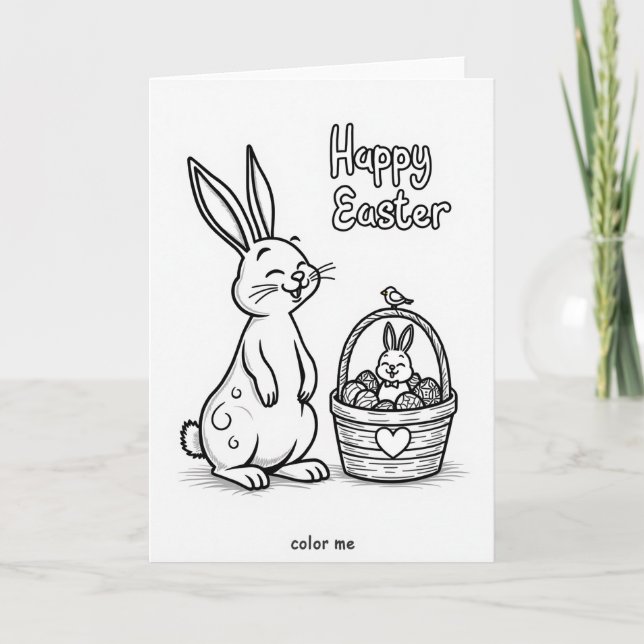 Cartão Joyful Spring Rabbit Art Card (Frente)