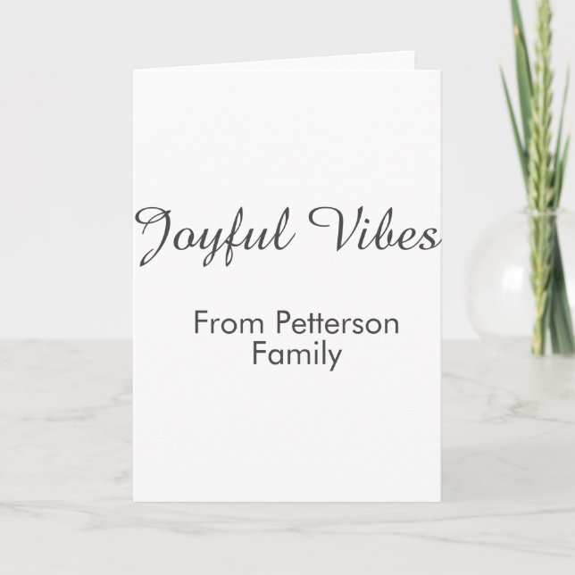 Cartão Joyful Vibes red Christmas add family name date  (Frente)