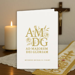 Cartão Jubileu de Aniversário do Sacerdote 50 anos AMDG