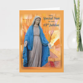 Cartão Jubileu do 65º aniversário da freira católica, Mar