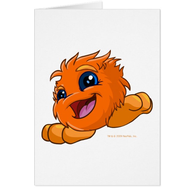 Cartão JubJub alaranjado feliz (Frente)