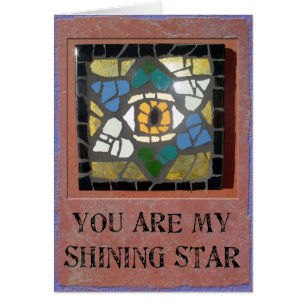 Cartão Judaica: Estrela de David dos corações do mosaico