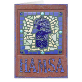 Cartão Judaica: Mosaico Hamsa de incandescência