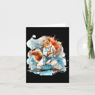 Cartão Judô Esquilo Aquarela Taekwondo Caratê MMA